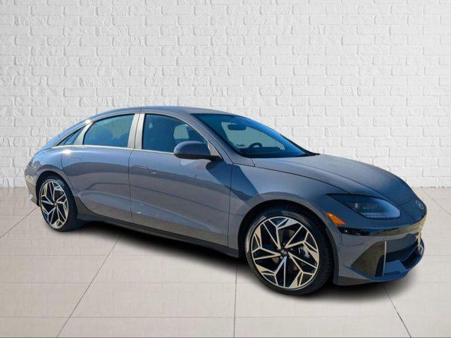 2024 Hyundai IONIQ 6 SEL in Transmission Blue — front three-quarter view